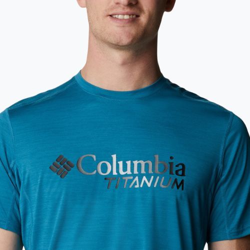 Pánské trekingové tričko Columbia Titan Pass Graphic Tee modré 1991471