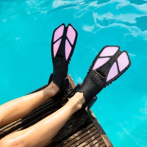 Dětský šnorchlovací set  AQUASTIC Maska + Ploutve - Šnorchl růžový MSFK-01SR