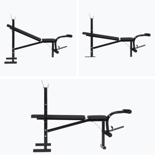 Posilovací lavice XTREXO BenchFit Lite se stojanem a činkou black