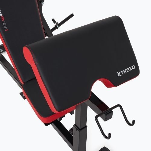 Posilovací lavice XTREXO BenchFit Max se stojanem a bicepsovým pultem black