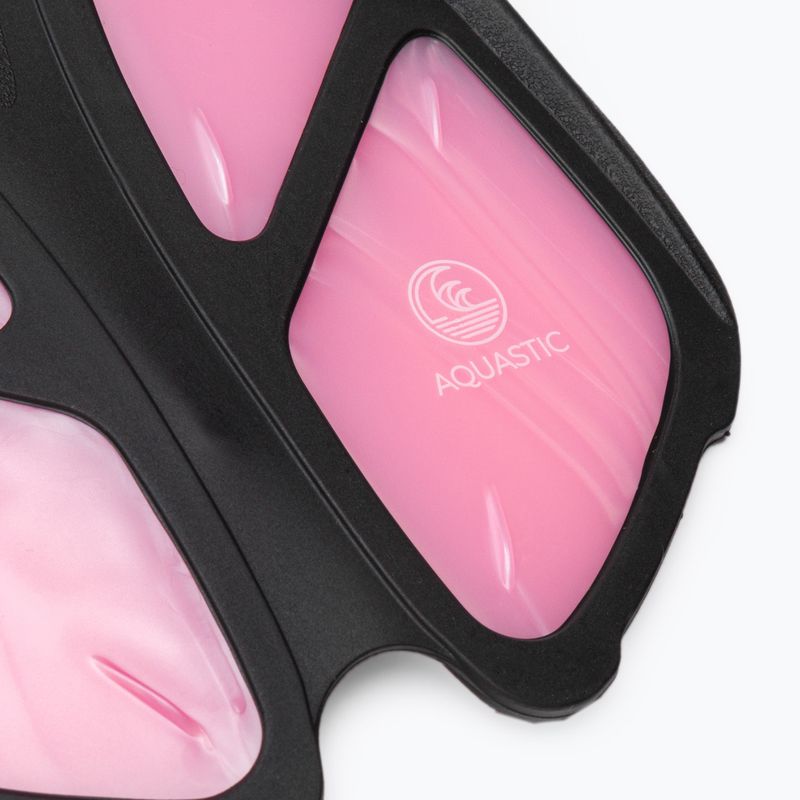 Dětský šnorchlovací set  AQUASTIC Maska + Ploutve - Šnorchl růžový MSFK-01SR 8