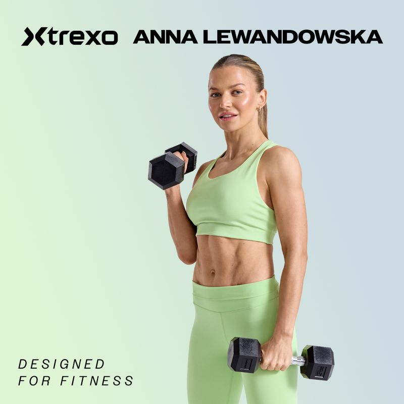 Pogumovaná činka XTREXO Hex HXD200 2,5 kg 2