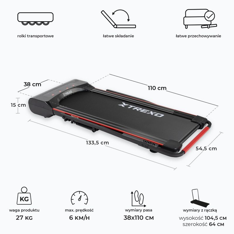 Běžecký pás elektrický  XTREXO Walking Pad W150 černý 3