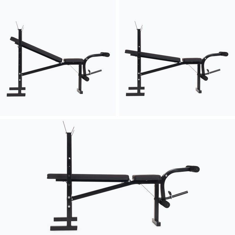 Posilovací lavice XTREXO BenchFit Lite se stojanem a činkou black 14