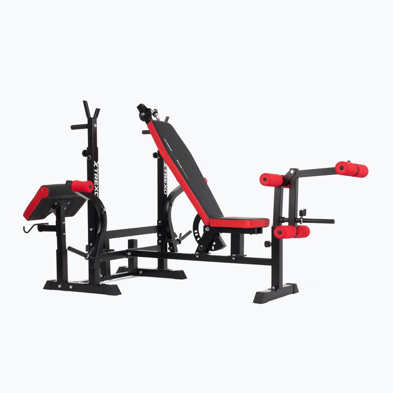 Posilovací lavice XTREXO BenchFit Max se stojanem a bicepsovým pultem black 8