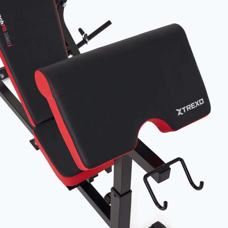 Posilovací lavice XTREXO BenchFit Max se stojanem a bicepsovým pultem black 10