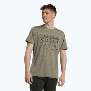 Salewa pánské trekové tričko Puez Hybrid 2 Dry hnědé 00-0000027397